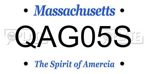 QAG05S Massachusetts License Plate