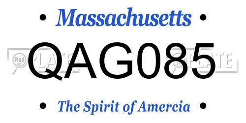 QAG085 Massachusetts License Plate