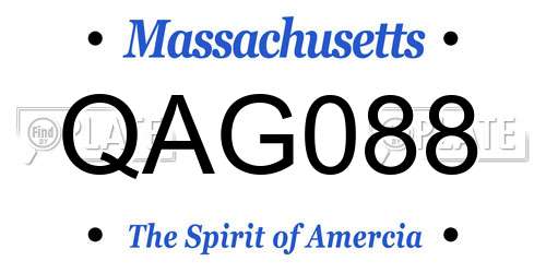 QAG088 Massachusetts License Plate