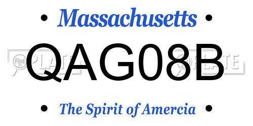 QAG08B Massachusetts License Plate
