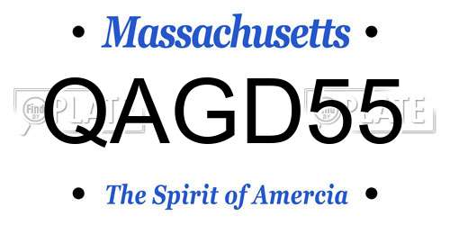 QAGD55 Massachusetts License Plate