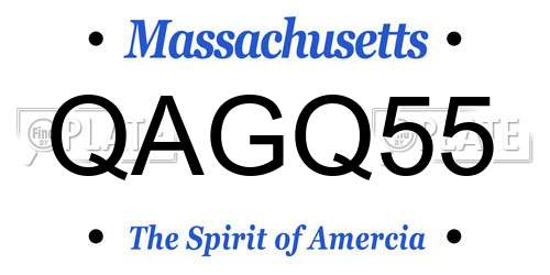 QAGQ55 Massachusetts License Plate