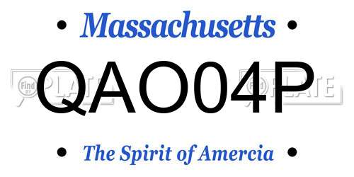 QAO04P Massachusetts License Plate