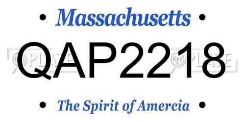 QAP2218 Massachusetts License Plate