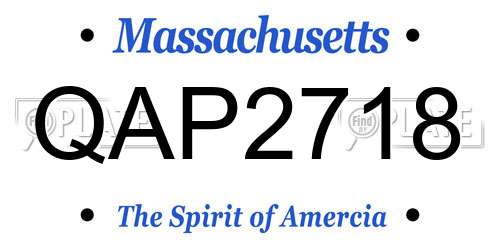 QAP2718 Massachusetts License Plate