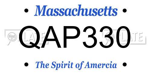 QAP330 Massachusetts License Plate