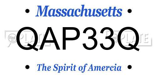 QAP33Q Massachusetts License Plate