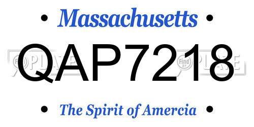 QAP7218 Massachusetts License Plate
