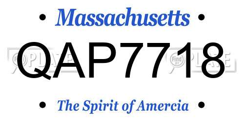 QAP7718 Massachusetts License Plate