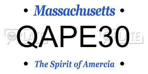 QAPE30 Massachusetts License Plate