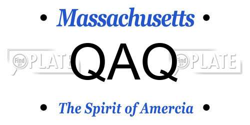 QAQ Massachusetts License Plate