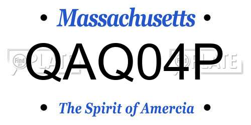 QAQ04P Massachusetts License Plate
