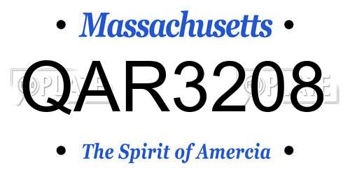 QAR3208 Massachusetts License Plate