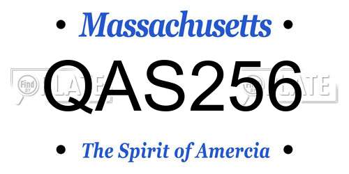 QAS256 Massachusetts License Plate