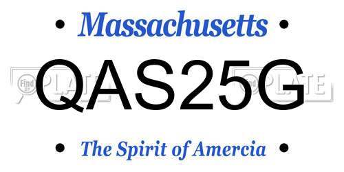 QAS25G Massachusetts License Plate