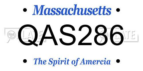 QAS286 Massachusetts License Plate