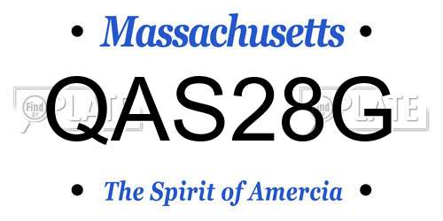QAS28G Massachusetts License Plate