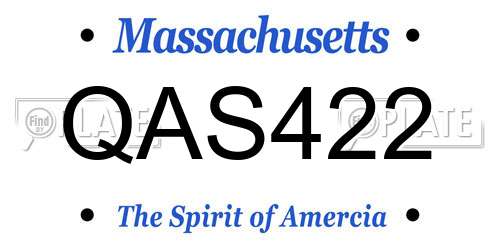 QAS422 Massachusetts License Plate