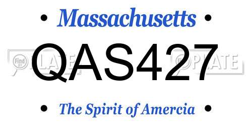 QAS427 Massachusetts License Plate