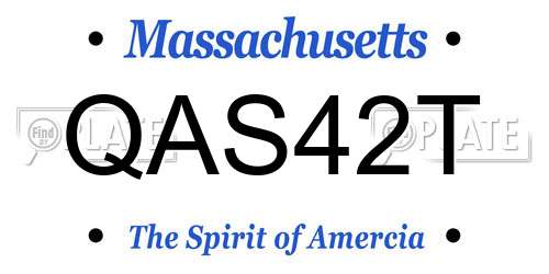QAS42T Massachusetts License Plate