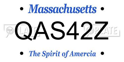 QAS42Z Massachusetts License Plate