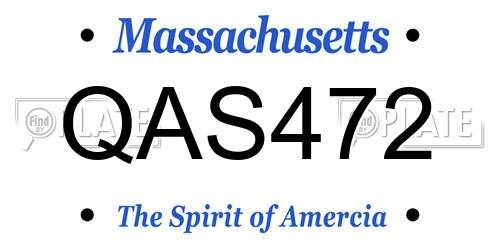 QAS472 Massachusetts License Plate