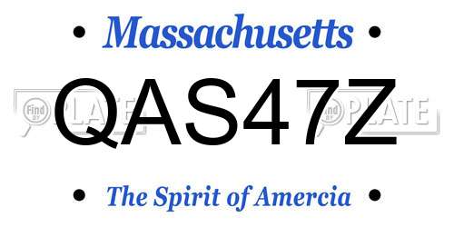 QAS47Z Massachusetts License Plate