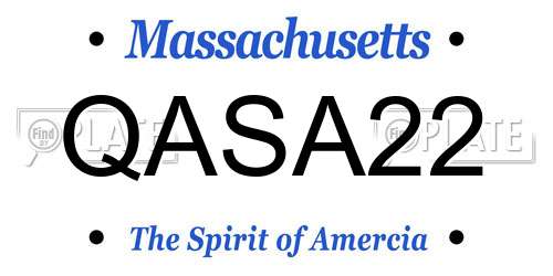 QASA22 Massachusetts License Plate