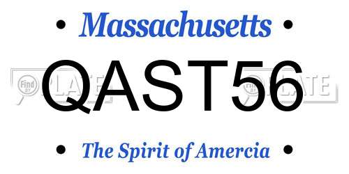 QAST56 Massachusetts License Plate