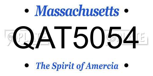 QAT5054 Massachusetts License Plate
