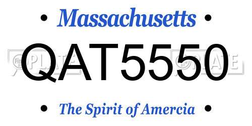 QAT5550 Massachusetts License Plate