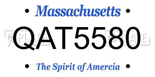 QAT5580 Massachusetts License Plate