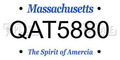 QAT5880 Massachusetts License Plate