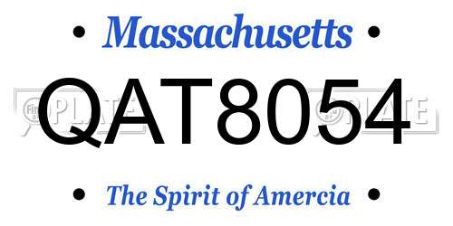 QAT8054 Massachusetts License Plate