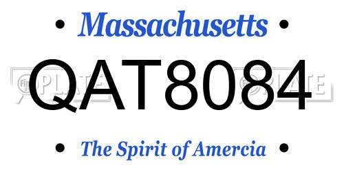 QAT8084 Massachusetts License Plate