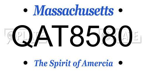 QAT8580 Massachusetts License Plate