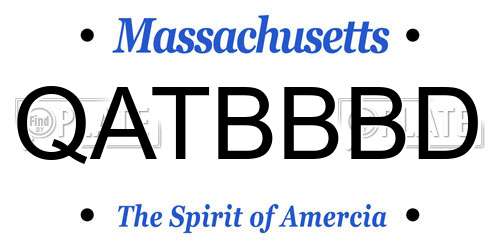 QATBBBD Massachusetts License Plate