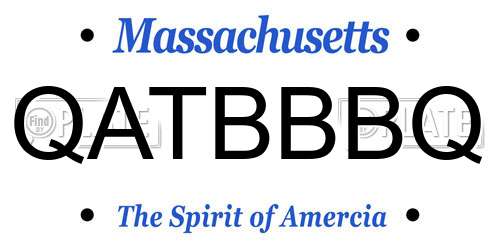 QATBBBQ Massachusetts License Plate