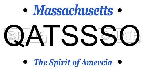 QATSSSO Massachusetts License Plate