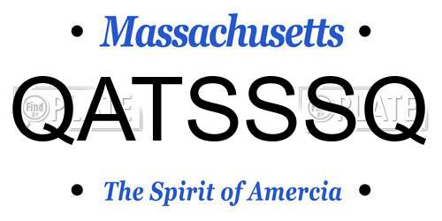 QATSSSQ Massachusetts License Plate