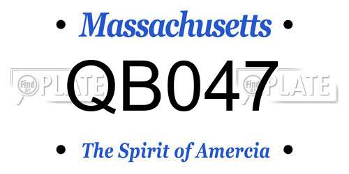 QB047 Massachusetts License Plate