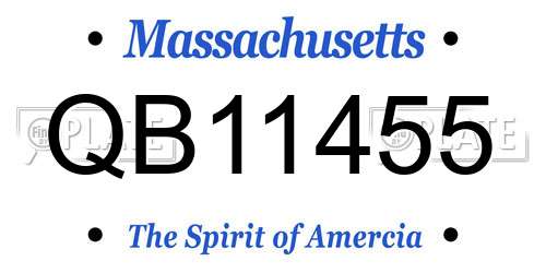 QB11455 Massachusetts License Plate
