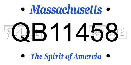 QB11458 Massachusetts License Plate