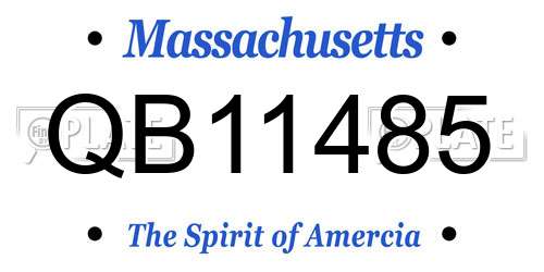 QB11485 Massachusetts License Plate
