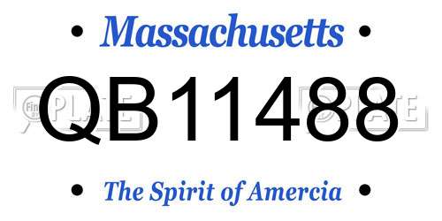 QB11488 Massachusetts License Plate