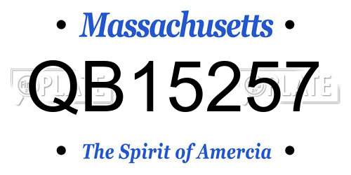 QB15257 Massachusetts License Plate