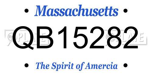 QB15282 Massachusetts License Plate