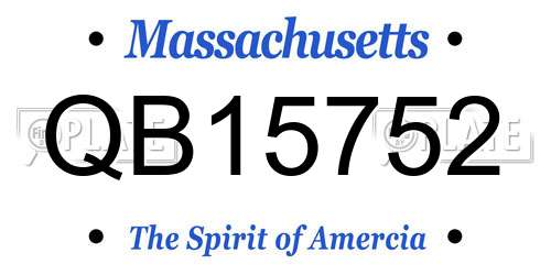 QB15752 Massachusetts License Plate