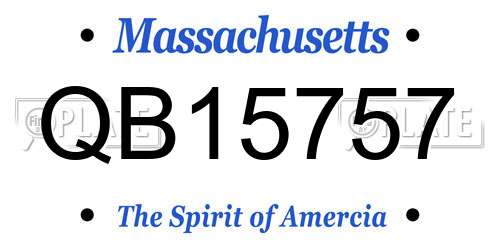 QB15757 Massachusetts License Plate