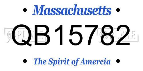 QB15782 Massachusetts License Plate